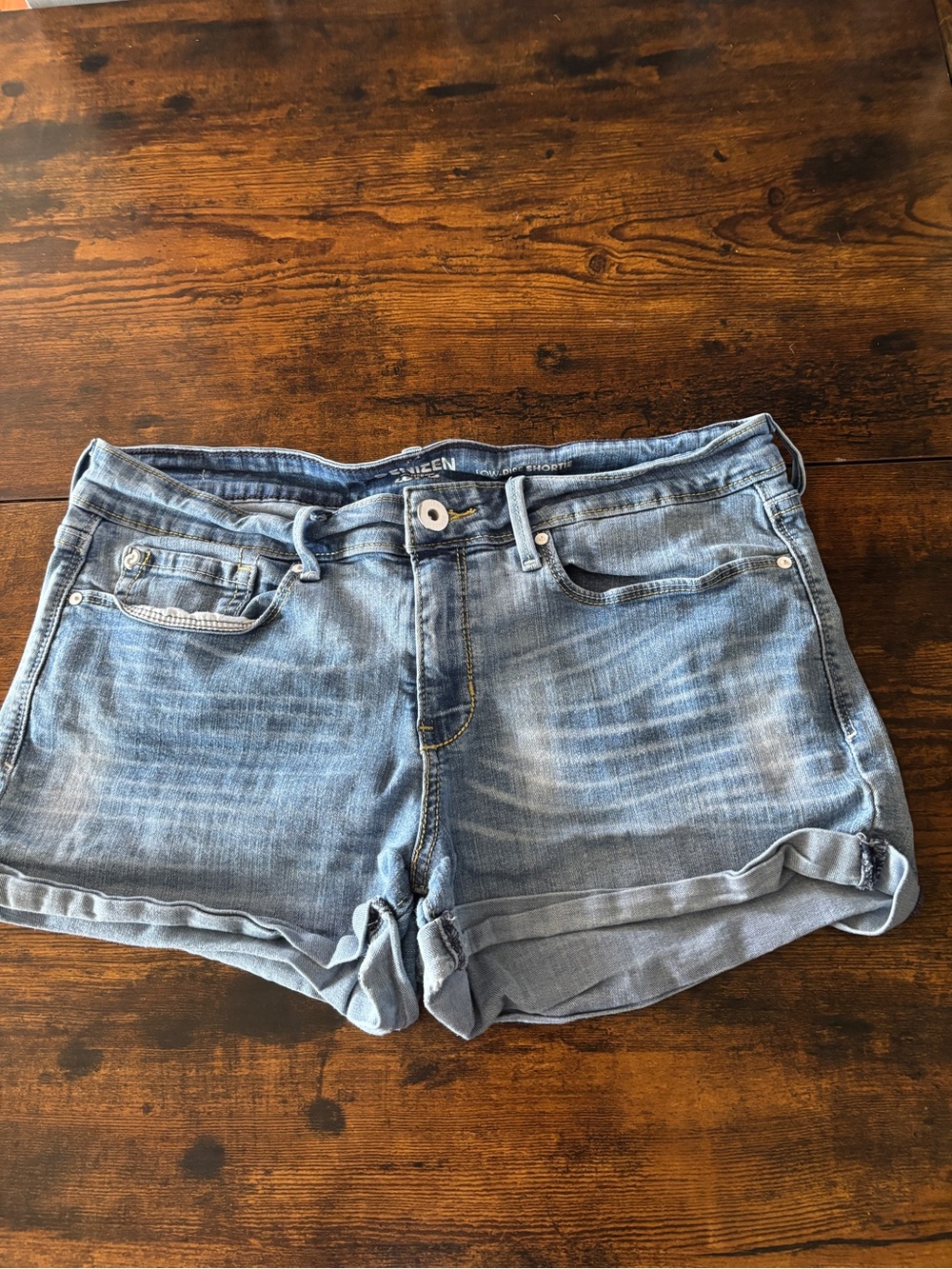 Denizen from Levi's Faded Light Blue Rolled Cuff Jean Shorts